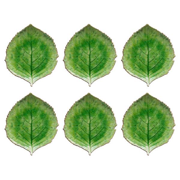 Dekoteller Riviera Typ B 6er-Set - Keramik - Lindgrün - 22 x 19 cm