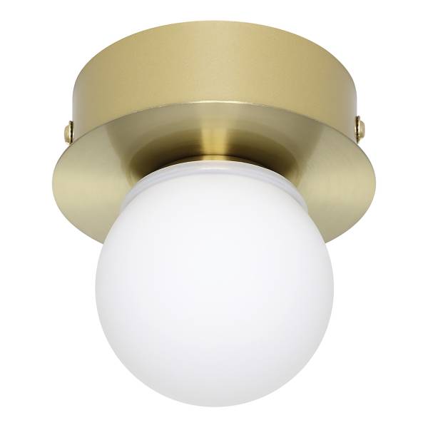 LED-Deckenleuchte Mosiano - Stahl / Opalglas - 1-flammig - Gold