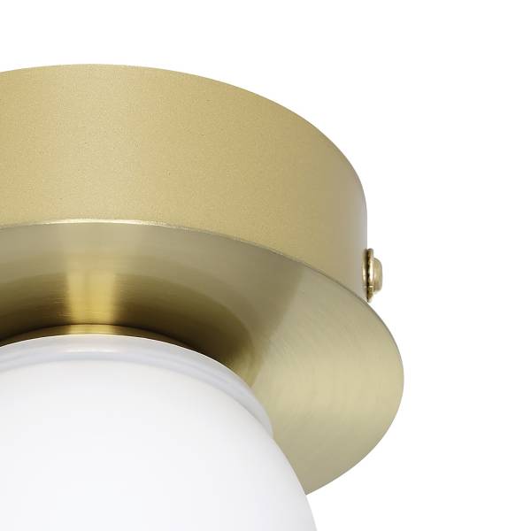 LED-Deckenleuchte Mosiano - Stahl / Opalglas - 1-flammig - Gold