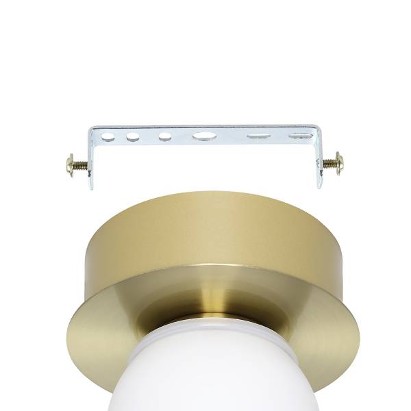 LED-Deckenleuchte Mosiano - Stahl / Opalglas - 1-flammig - Gold