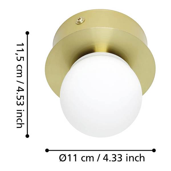 LED-Deckenleuchte Mosiano - Stahl / Opalglas - 1-flammig - Gold