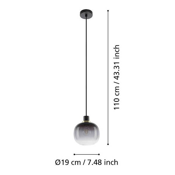 Pendelleuchte Oilella - Stahl / Rauchglas - Grau - Flammenanzahl: 1