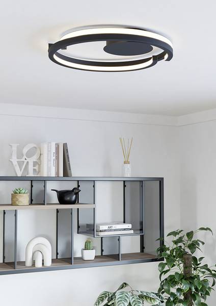 LED-Deckenleuchte Mezzomonte - Aluminium / Stahl - 2-flammig - Schwarz / Weiß