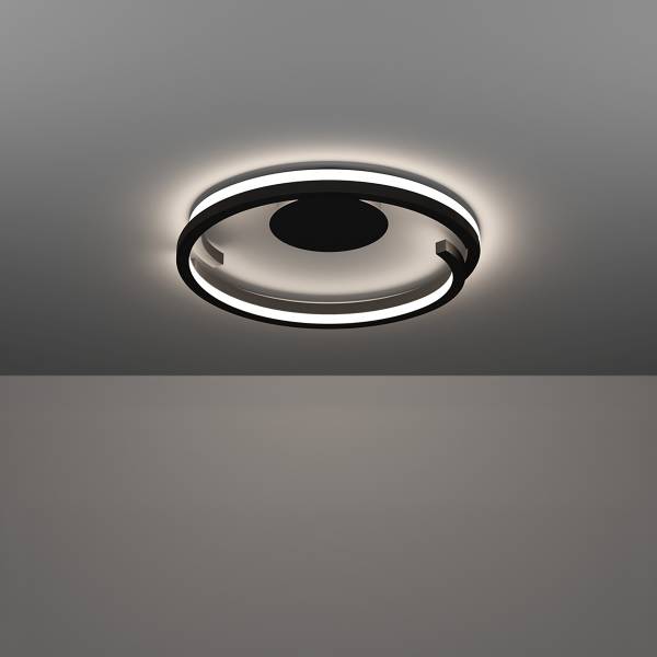 LED-Deckenleuchte Mezzomonte - Aluminium / Stahl - 2-flammig - Schwarz / Weiß
