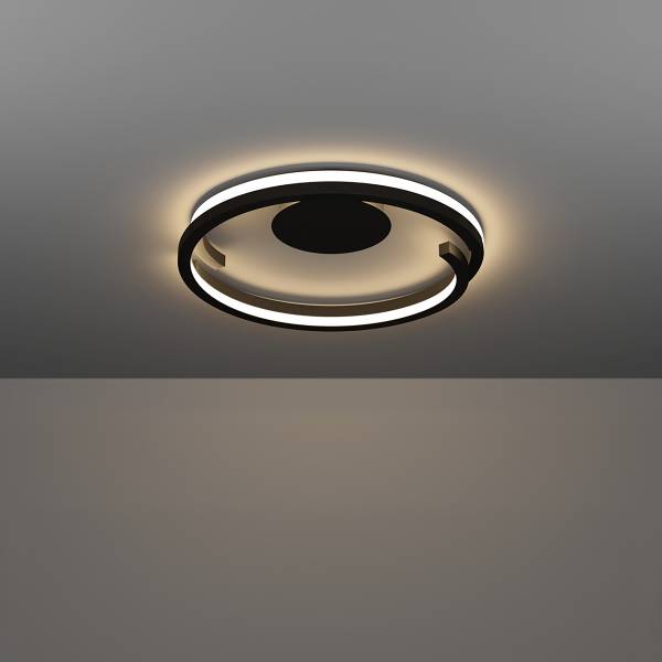 LED-Deckenleuchte Mezzomonte - Aluminium / Stahl - 2-flammig - Schwarz / Weiß