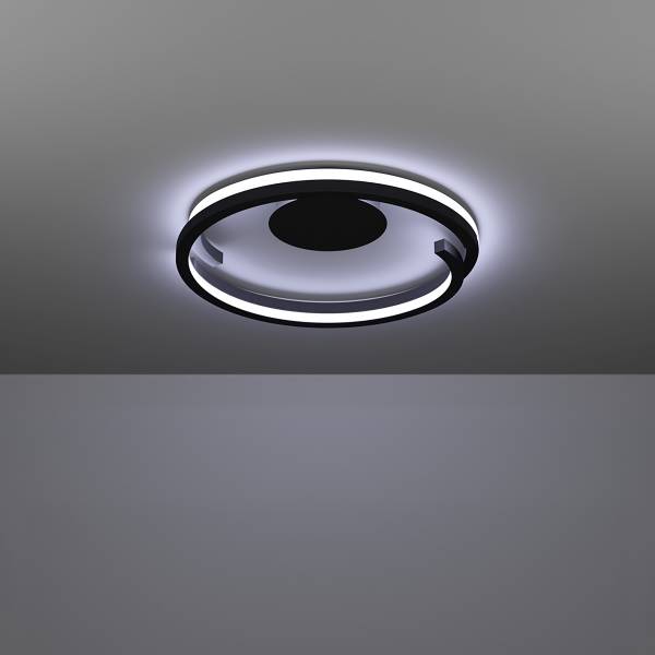 LED-Deckenleuchte Mezzomonte - Aluminium / Stahl - 2-flammig - Schwarz / Weiß