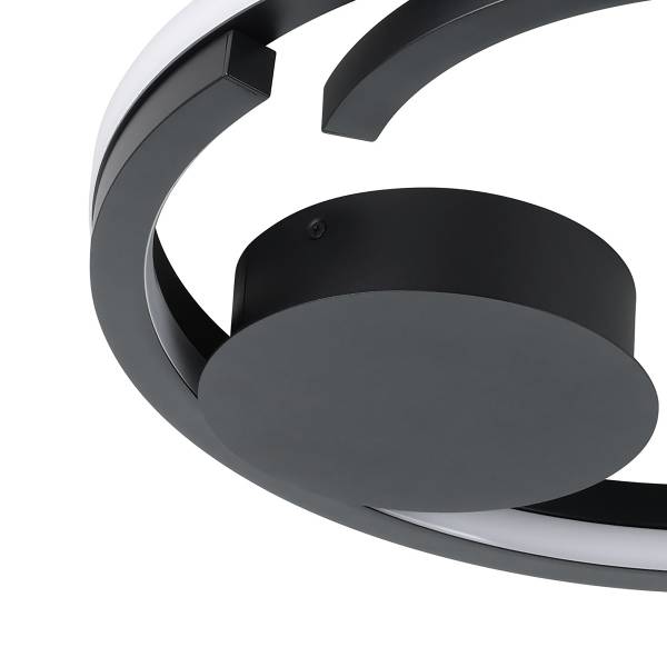 LED-Deckenleuchte Mezzomonte - Aluminium / Stahl - 2-flammig - Schwarz / Weiß