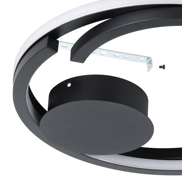 LED-Deckenleuchte Mezzomonte - Aluminium / Stahl - 2-flammig - Schwarz / Weiß