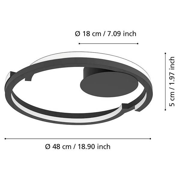 LED-Deckenleuchte Mezzomonte - Aluminium / Stahl - 2-flammig - Schwarz / Weiß