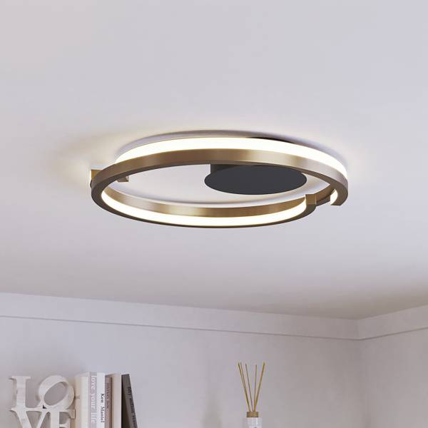 LED-Deckenleuchte Mezzomonte - Aluminium / Stahl - 2-flammig - Bronze / Schwarz
