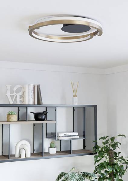 LED-Deckenleuchte Mezzomonte - Aluminium / Stahl - 2-flammig - Bronze / Schwarz