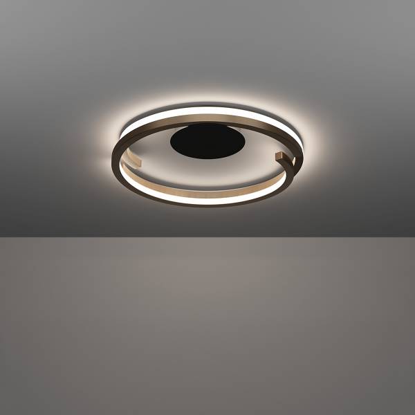 LED-Deckenleuchte Mezzomonte - Aluminium / Stahl - 2-flammig - Bronze / Schwarz