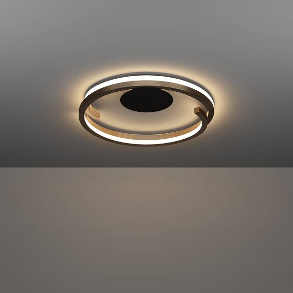 LED-Deckenleuchte Mezzomonte - Aluminium / Stahl - 2-flammig - Bronze / Schwarz