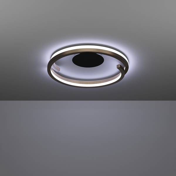 LED-Deckenleuchte Mezzomonte - Aluminium / Stahl - 2-flammig - Bronze / Schwarz