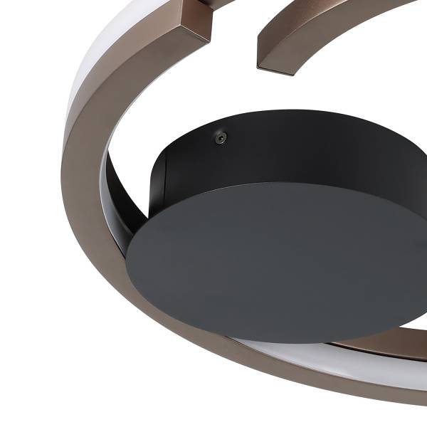 LED-Deckenleuchte Mezzomonte - Aluminium / Stahl - 2-flammig - Bronze / Schwarz