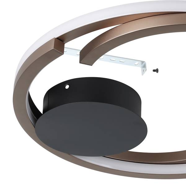 LED-Deckenleuchte Mezzomonte - Aluminium / Stahl - 2-flammig - Bronze / Schwarz