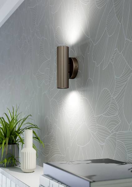 Wandleuchte Portillo Typ B - Aluminium /Stahl - 2-flammig - Bronze