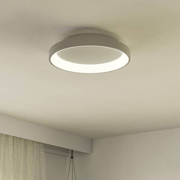 LED-Deckenleuchte Loretello Rund - Stahl - 1-flammig - Weiß