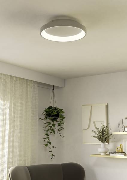 LED-Deckenleuchte Loretello Rund - Stahl - 1-flammig - Weiß