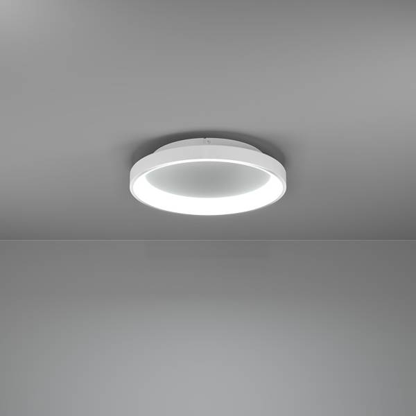 LED-Deckenleuchte Loretello Rund - Stahl - 1-flammig - Weiß