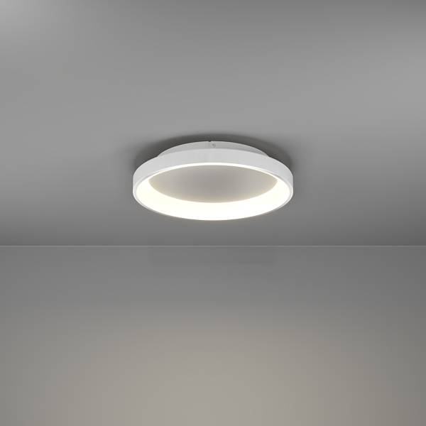 LED-Deckenleuchte Loretello Rund - Stahl - 1-flammig - Weiß