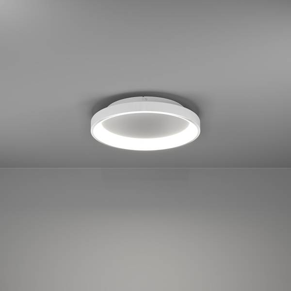 LED-Deckenleuchte Loretello Rund - Stahl - 1-flammig - Weiß