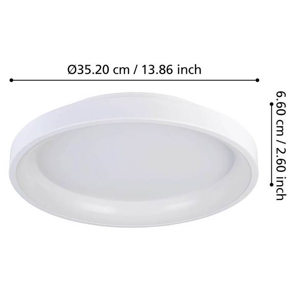 LED-Deckenleuchte Loretello Rund - Stahl - 1-flammig - Weiß