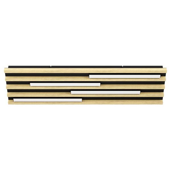 LED-Deckenleuchte Marreira - Stahl - Schwarz / Braun - 4-flammig - 78 x 22 cm