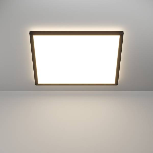 LED-Deckenleuchte Rovito-R - Kunststoff - 1-flammig - Schwarz - 50 x 50 cm