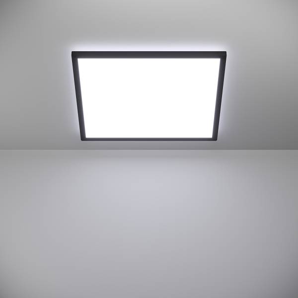 LED-Deckenleuchte Rovito-R - Kunststoff - 1-flammig - Schwarz - 50 x 50 cm
