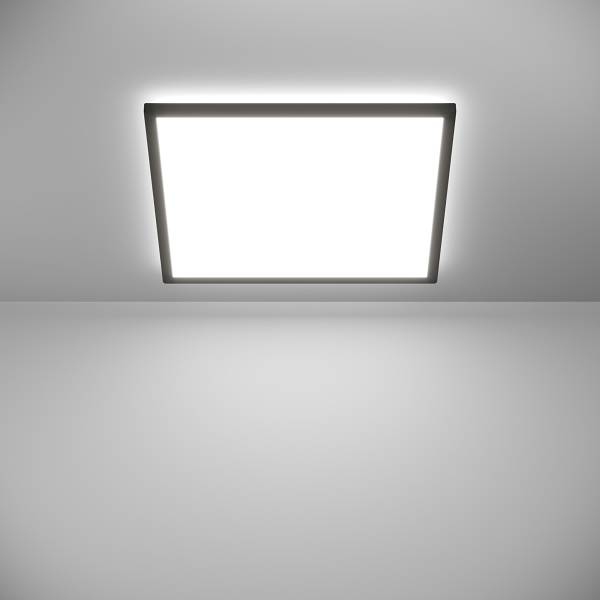LED-Deckenleuchte Rovito-R - Kunststoff - 1-flammig - Schwarz - 50 x 50 cm