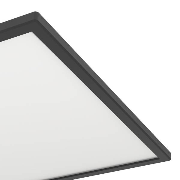 LED-Deckenleuchte Rovito-R - Kunststoff - 1-flammig - Schwarz - 50 x 50 cm