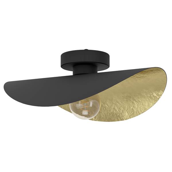 Deckenleuchte Saceda - Stahl - Schwarz / Gold - 1-flammig