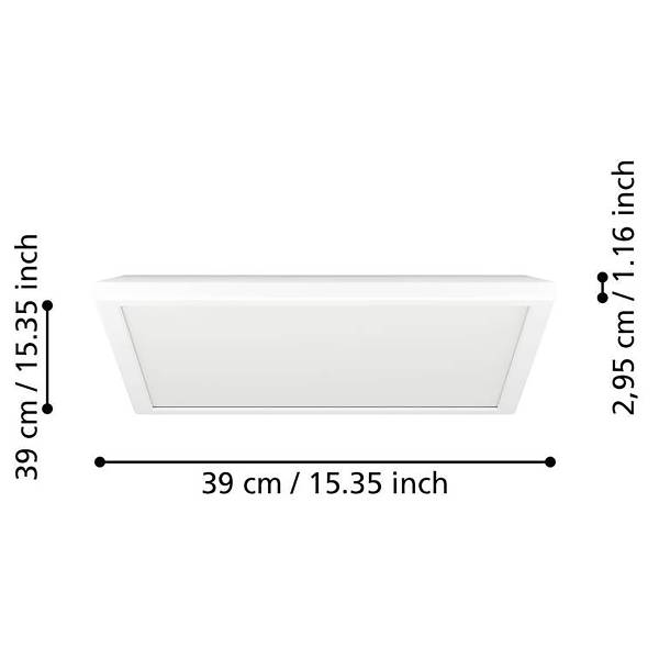 LED-Deckenleuchte Rovito - Kunststoff - 1-flammig - Weiß - 39 x 39 cm