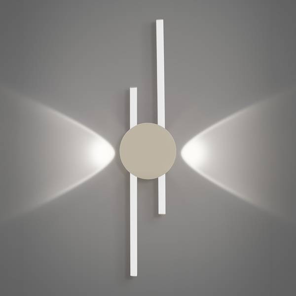 LED-Deckenleuchte Venticello - Aluminium - 2-flammig - Sand / Weiß