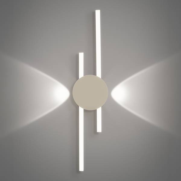 LED-Deckenleuchte Venticello - Aluminium - 2-flammig - Sand / Weiß