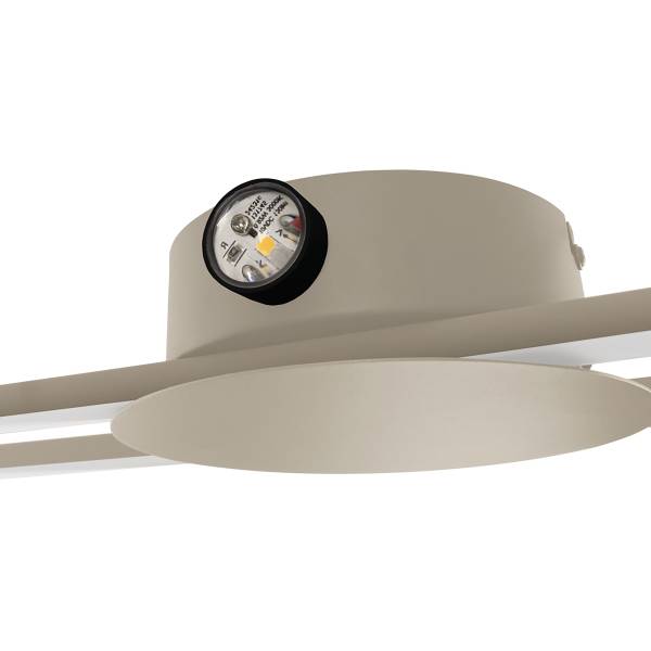 LED-Deckenleuchte Venticello - Aluminium - 2-flammig - Sand / Weiß