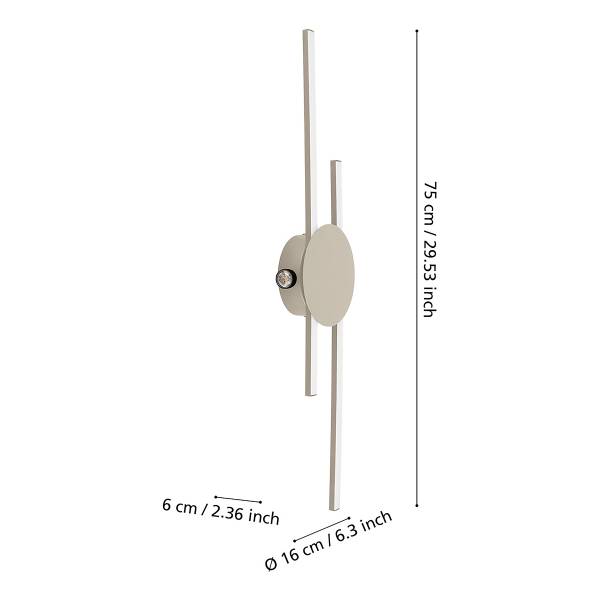 LED-Deckenleuchte Venticello - Aluminium - 2-flammig - Sand / Weiß