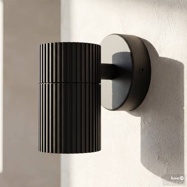 Wandleuchte Tomelloso - Aluminium - Schwarz - Flammenanzahl: 1