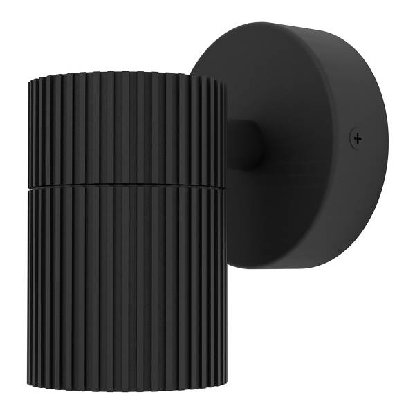 Wandleuchte Tomelloso - Aluminium - Schwarz - Flammenanzahl: 1