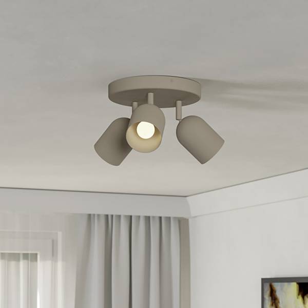 Deckenleuchte Tilston Rund - Stahl -1-flammig - Sand
