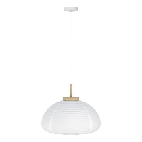 Pendelleuchte Summerhill Typ A - Stahl / Papier - Weiß - 1-flammig - Durchmesser: 40 cm