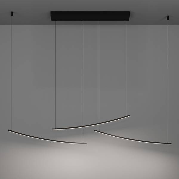 LED-Pendelleuchte Villeggi - Aluminium - 1-flammig - Schwarz
