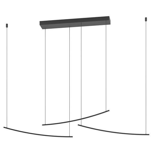LED-Pendelleuchte Villeggi - Aluminium - 1-flammig - Schwarz