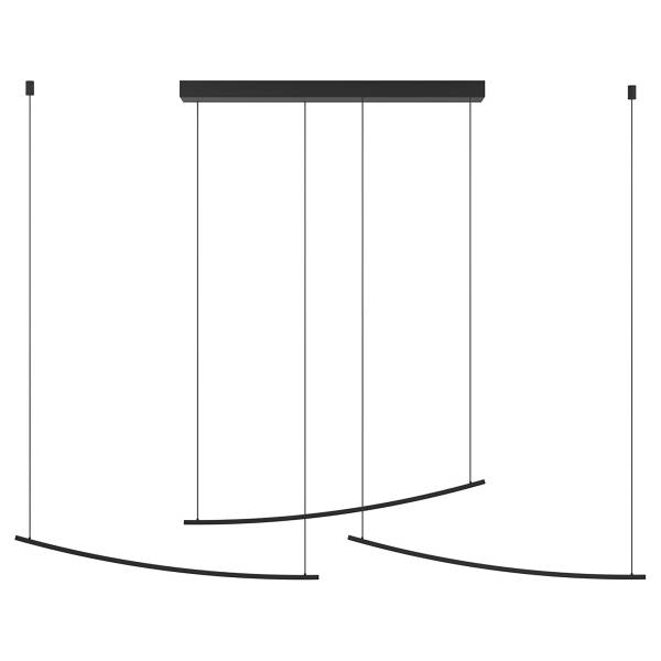 LED-Pendelleuchte Villeggi - Aluminium - 1-flammig - Schwarz
