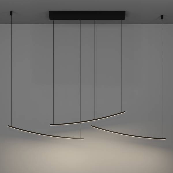 LED-Pendelleuchte Villeggi - Aluminium - 1-flammig - Schwarz