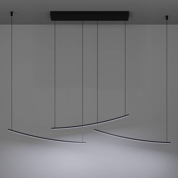 LED-Pendelleuchte Villeggi - Aluminium - 1-flammig - Schwarz