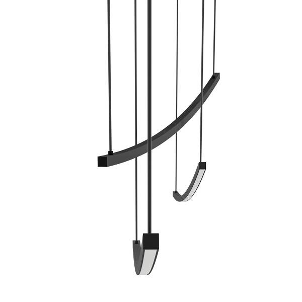LED-Pendelleuchte Villeggi - Aluminium - 1-flammig - Schwarz