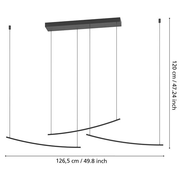LED-Pendelleuchte Villeggi - Aluminium - 1-flammig - Schwarz
