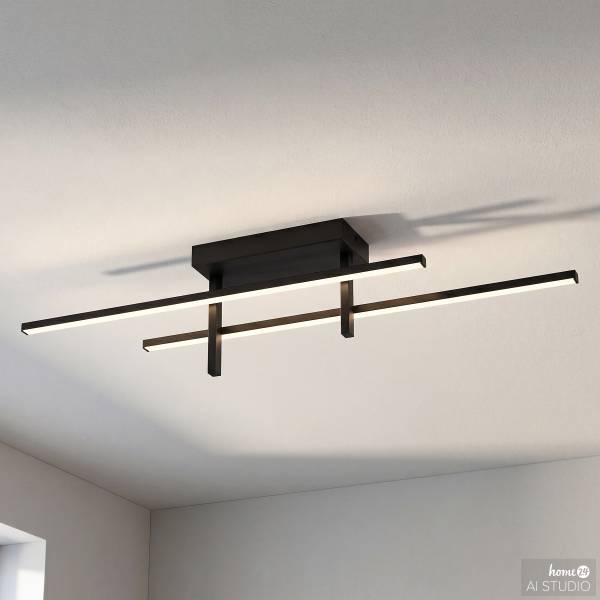 LED-Deckenleuchte Trepiliano - Aluminium - 1-flammig - Schwarz